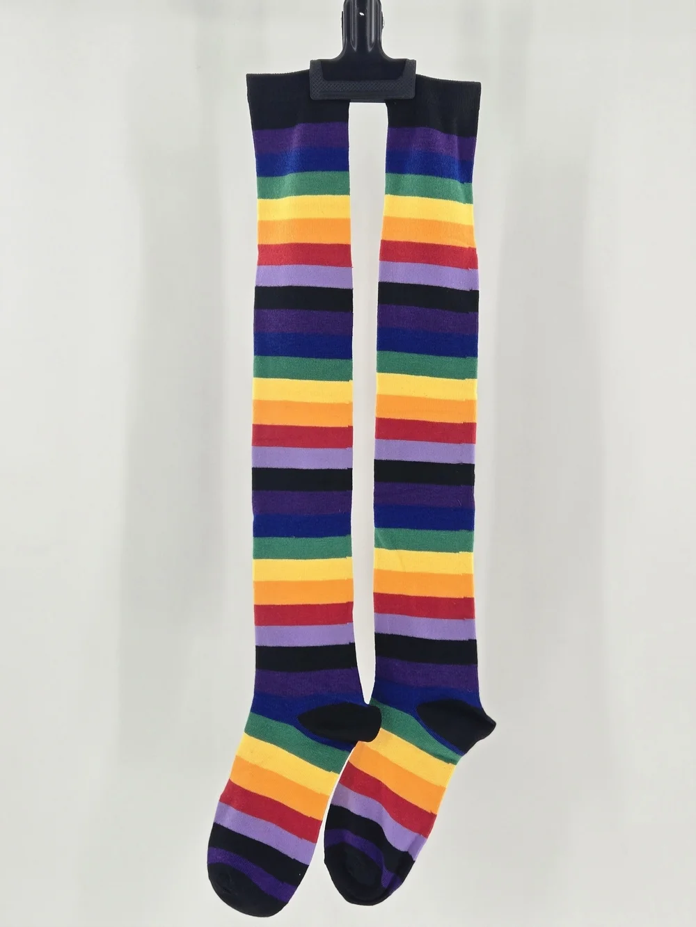 NEW! 🌈 🧦 PRIDE & SOLIDARITY Rainbow Striped HIGH SOCKS CUTE BOLD UNISEX FUN OS